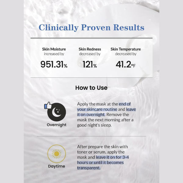 BIODANCE Hydro Cera-nol Real Deep Mask – Overnight Hydrogel Mask for Soothing, Moisturizing & Nourishing, 1.19oz (34g) × 4 Sheets